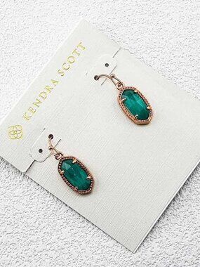 Kendra Scott Green Cat Eye Earrings